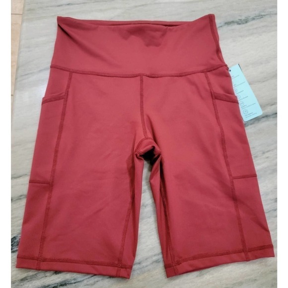 Ideology High Rise Biker Shorts Red Pear Medium - Picture 9 of 9